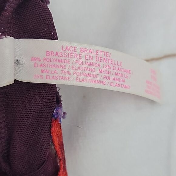 𝅺womens Victoria's Secret Pink Bralette size Small Beautiful Flower Fall Colors - Picture 6 of 6